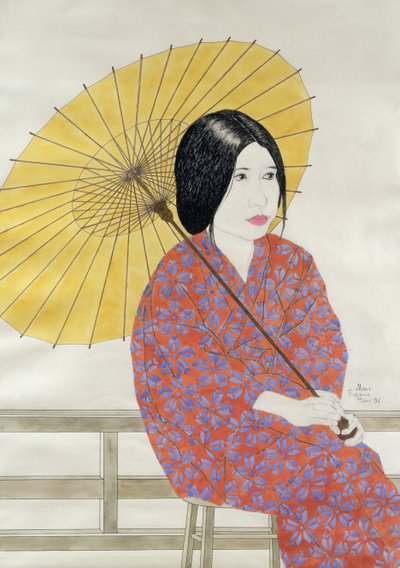 Parasol, 1996 (atrament, wc, gwasz i węgiel na papierze) autorstwa Alan Byrne