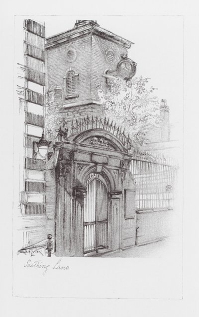 London Lanes: Seething Lane (litografia) autorstwa Alan Stapleton