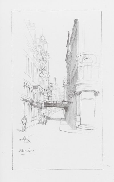 London Lanes: Shoe Lane (litografia) autorstwa Alan Stapleton