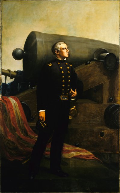 Pierwsze działo w Forcie Sumter (major Robert Anderson) autorstwa Alban Jasper Conant