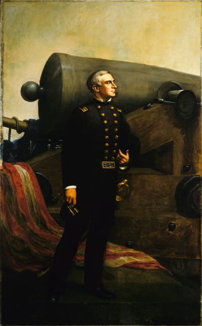 Pierwsze działo w Fort Sumter Major Robert Anderson, ca. 1861 autorstwa Alban Jasper Conant