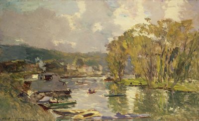 Wzdłuż Sekwany w Meudon, ok. 1893 (olej na płótnie) autorstwa Albert Charles Lebourg