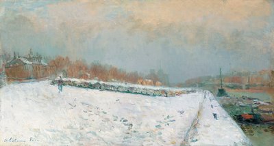 Port de Bercy, Zima (olej na płótnie) autorstwa Albert Charles Lebourg