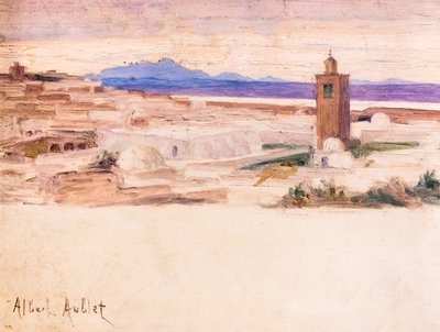 Les Toits de Tunis (olej na drewnie) autorstwa Albert Aublet