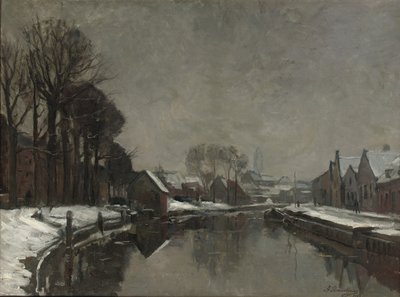 Belgijskie miasto zimą, 1912 r. autorstwa Albert Baertsoen
