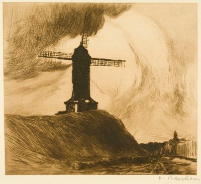 Mühle auf den Wällen I (Brügge) autorstwa Albert Baertsoen