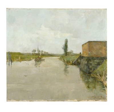 Rzeka Skalda w Dendemonde autorstwa Albert Baertsoen
