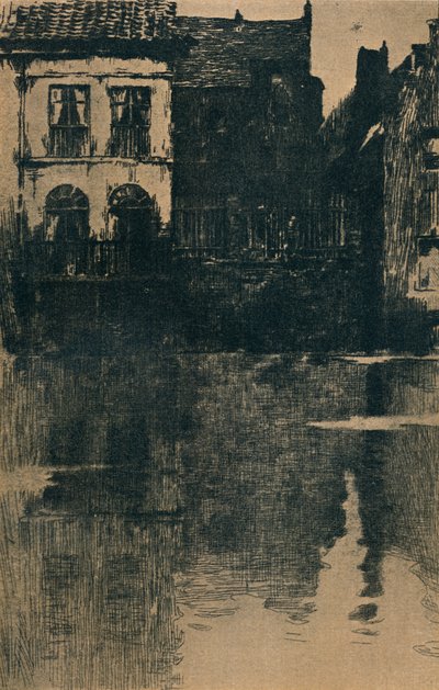 Stare domy nad wodą, ok. 1886-1906, 1906-7 autorstwa Albert Baertsoen
