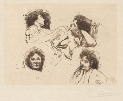 Cztery głowy kobiet: studium do „Szczęśliwej wyspy” autorstwa Albert Besnard