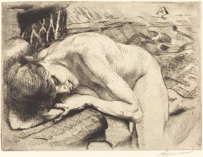 Model śpi na podłodze autorstwa Albert Besnard