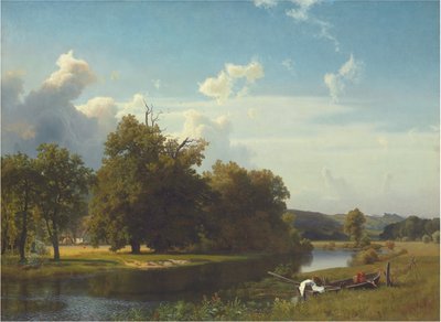 Krajobraz rzeczny, Westfalia, 1855 autorstwa Albert Bierstadt