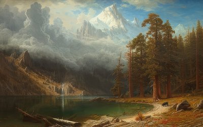 Góra Corcoran. Um 1876-77 autorstwa Albert Bierstadt