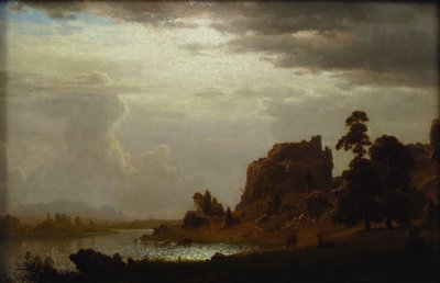 Na rzece Sweetwater w pobliżu Diabelskiej Bramy autorstwa Albert Bierstadt