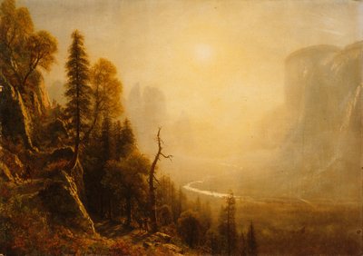 Studium dla Yosemite Valley, Glacier Point Trail, autorstwa Albert Bierstadt
