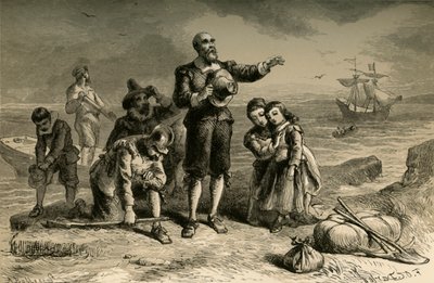 Lądowanie Pielgrzymów, 1877. autorstwa Albert Bobbett