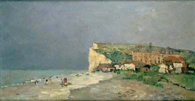 Plaża Puys-sous-Dieppe, Stormy Sky, ok.1880 autorstwa Albert Charles Lebourg