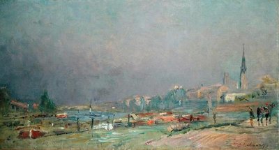 Na brzegu rzeki (olej na płótnie) autorstwa Albert Charles Lebourg