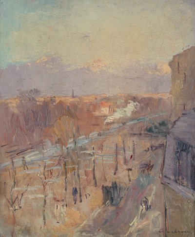 Aleja w Paryżu po burzy (olej na płótnie) autorstwa Albert Charles Lebourg