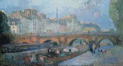 Pont Neuf i Quai de la Monnaie, Paryż autorstwa Albert Charles Lebourg