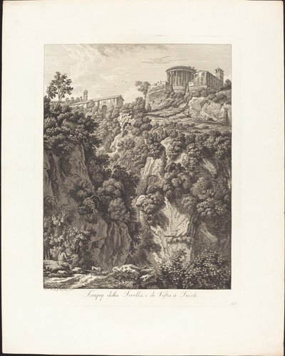 Tempj della Sibilla i Vesta w Tivoli autorstwa Albert Christoph Dies