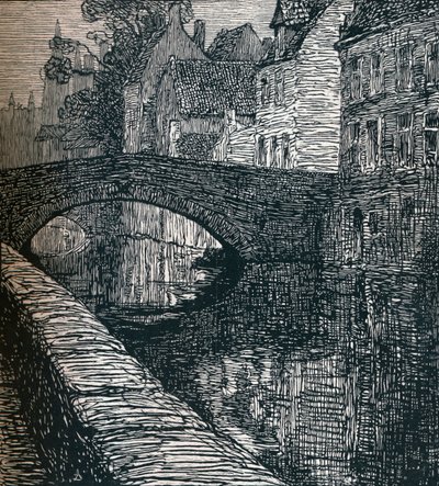 Brugia: Le Quai Vert Zielone nabrzeże, 1916, 1917 autorstwa Albert Delstanche