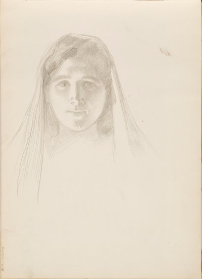 Aino Ackté jako Alcestis, szkic twarzy autorstwa Albert Edelfelt