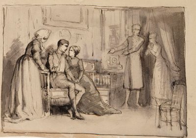 „Powrót kapitana”, studium kompozycyjne. Ilustracje do utworu „Julqvällen” (Wigilia) autorstwa J. L. Runeberga autorstwa Albert Edelfelt