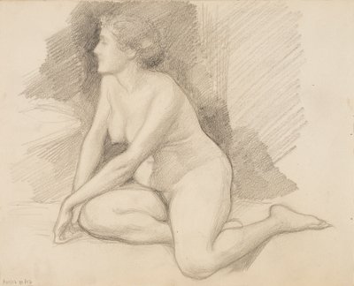 Siedzenie nago autorstwa Albert Edelfelt