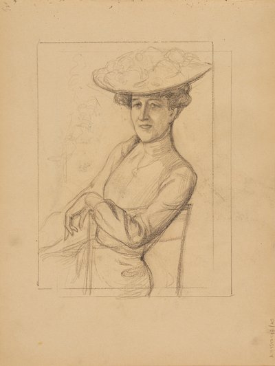 Siedząca kobieta w kapeluszu autorstwa Albert Edelfelt