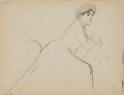 Siedząca kobieta, profil autorstwa Albert Edelfelt