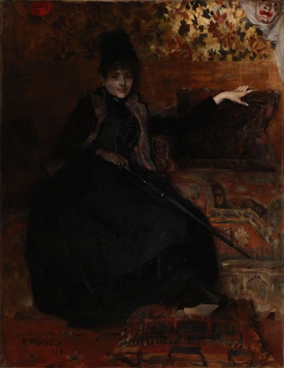 Lady in Black, Czarna Teresa autorstwa Albert Edelfelt