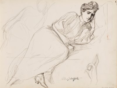Odpoczywająca kobieta autorstwa Albert Edelfelt