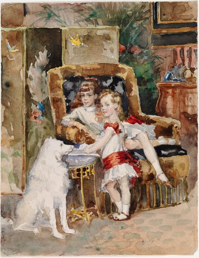 Michał i Ksenia, dzieci cara Aleksandra III autorstwa Albert Edelfelt