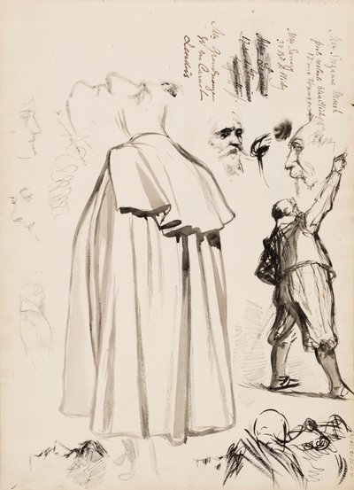 Męskie postacie, twarze autorstwa Albert Edelfelt