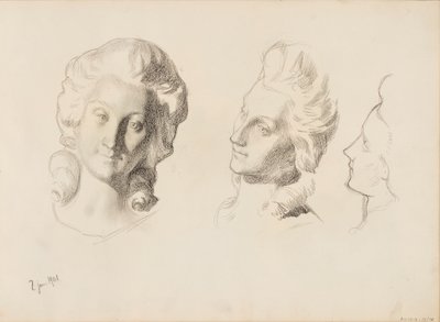 Maski, szkic / 1700 (rokoko), szkic autorstwa Albert Edelfelt