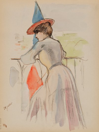 Kobieta na balkonie autorstwa Albert Edelfelt