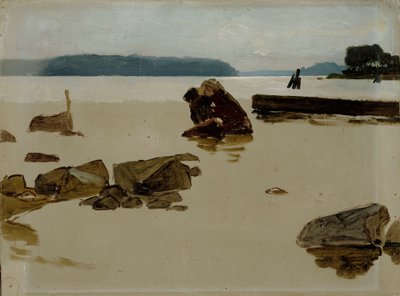 Otwarte morze u wybrzeży Haikko, szkic do obrazu „Chłopcy bawiący się na brzegu” autorstwa Albert Edelfelt