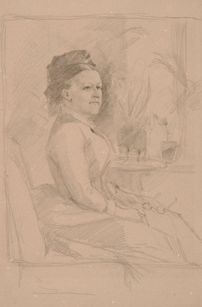 Studium portretowe pani Sinebrychoff, radnej handlowej autorstwa Albert Edelfelt