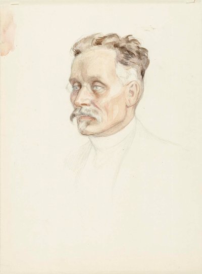 Studium portretowe profesora J. W. Runeberga, twarz autorstwa Albert Edelfelt
