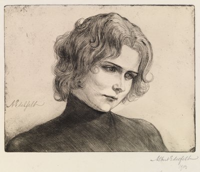 Portret aktorki Elli Grahn-Niska; Aktorka Elli Grahn-Niska autorstwa Albert Edelfelt