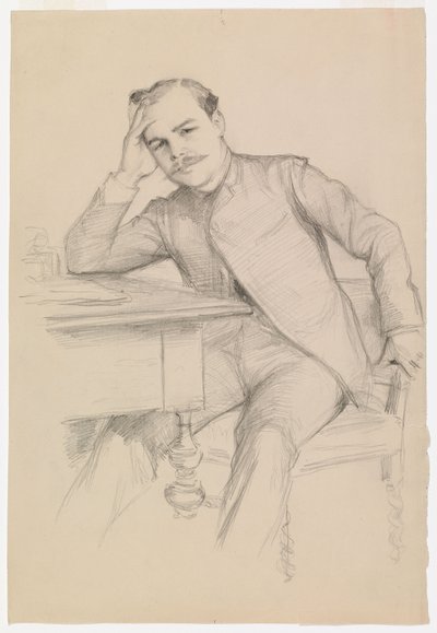 Portret autora René Vallery-Radota, szkic autorstwa Albert Edelfelt
