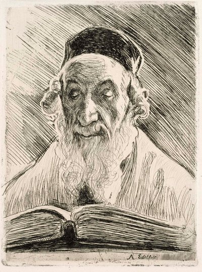 Rabbi Reading autorstwa Albert Edelfelt