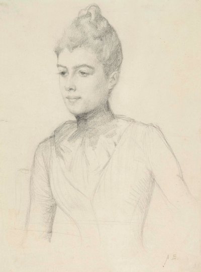 Studium do portretu Elisabeth Marti (z domu Grosjean); Popiersie kobiety autorstwa Albert Edelfelt