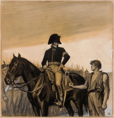 „Ta pięść jest moją ochroną” (oryginalna ilustracja do serii „Opowieści o chorążym Stålu”) autorstwa Albert Edelfelt