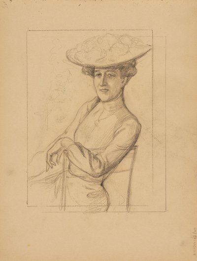 Siedząca kobieta w kapeluszu autorstwa Albert Edelfelt