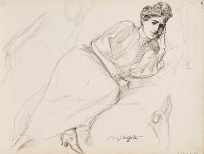 Odpoczywająca kobieta autorstwa Albert Edelfelt
