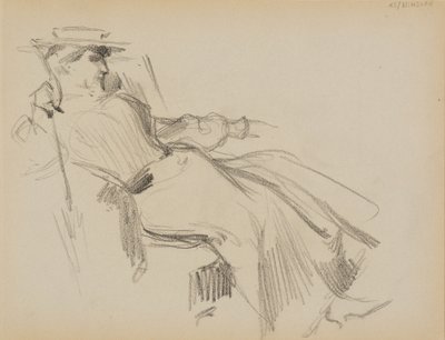 Siedząca kobieta autorstwa Albert Edelfelt