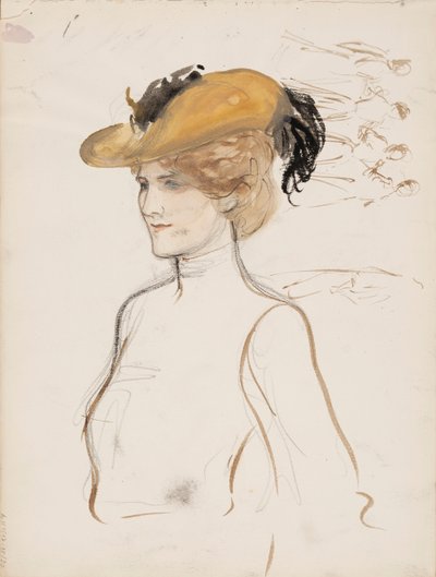 Kobieta w kapeluszu autorstwa Albert Edelfelt
