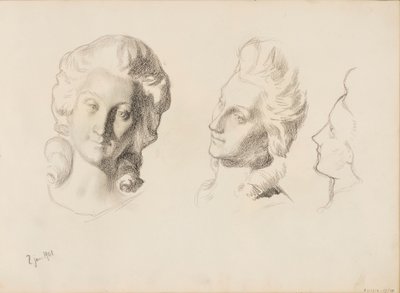 Maski, szkic / 1700 (rokoko), szkic autorstwa Albert Edelfelt