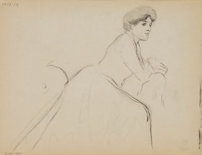 Siedząca kobieta, profil autorstwa Albert Edelfelt